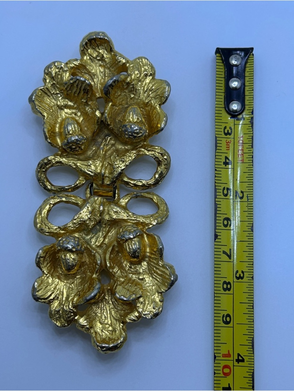 Mimi di N 1972 Gold Acorn Oak Leaf Belt Buckle Clasp Vintage Designer Statement - Picture 6 of 6
